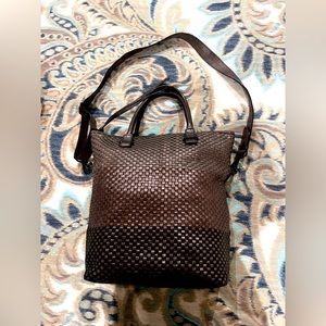 Elliott LUCCA ombré  weaved leather handbag